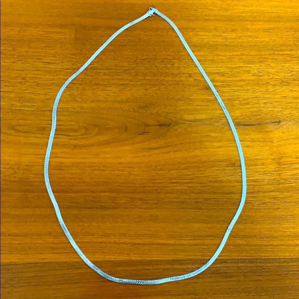 Herringbone genuine sterling silver necklace